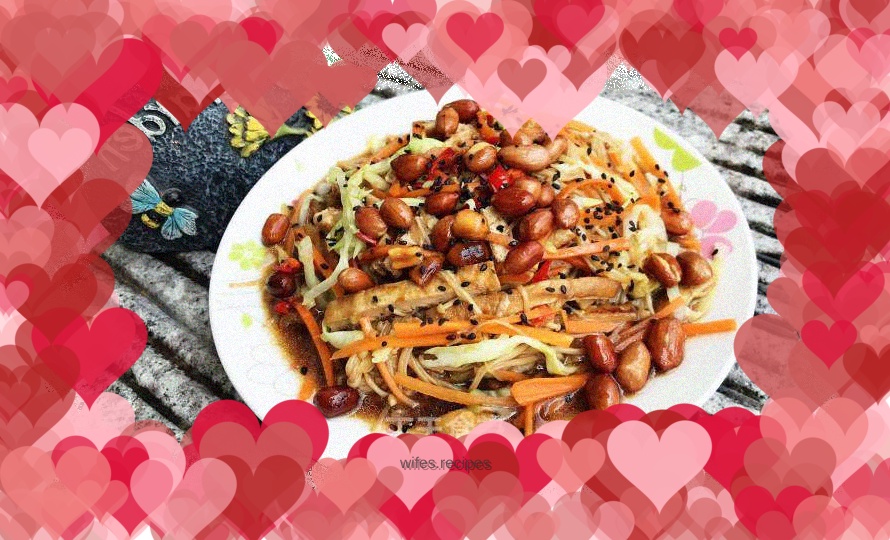 Cold oiled tofu and enoki mushrooms