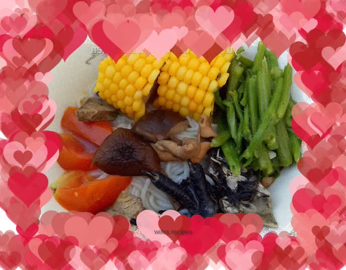 Corn Tomato Black Chicken Soup Noodles