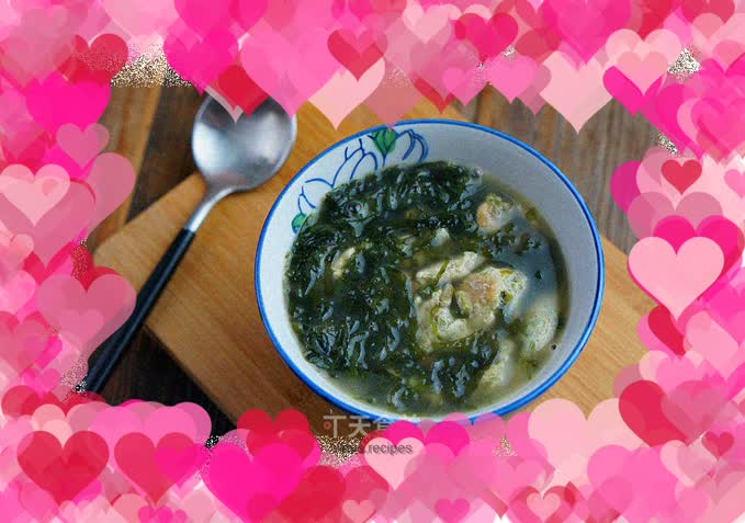 Toon, egg and seaweed soup