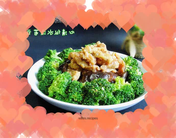 The perfect combination of meat and vegetables——————【Broccoli and Mushroom Braised Crispy Pork】