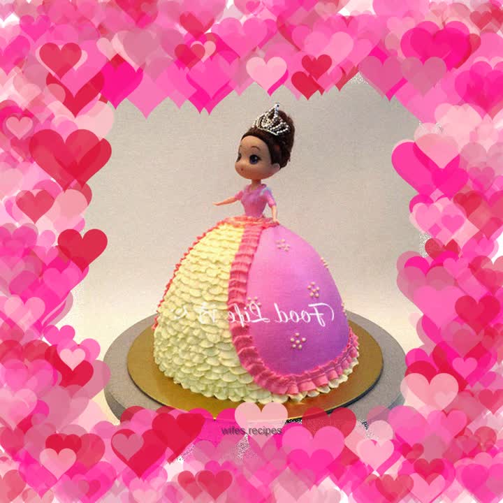 【Two-color frosted Barbie cake】