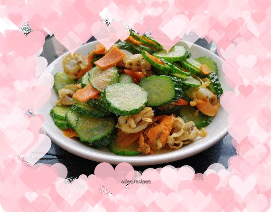 "Carrot" carrot, cucumber and scallop meat
