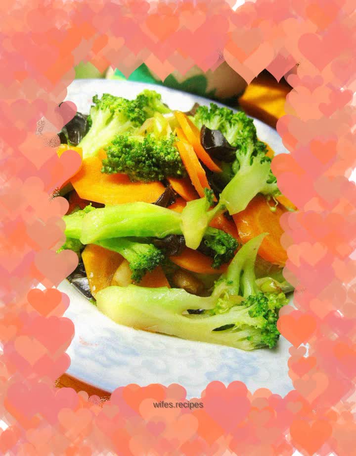 Braised carrots with broccoli