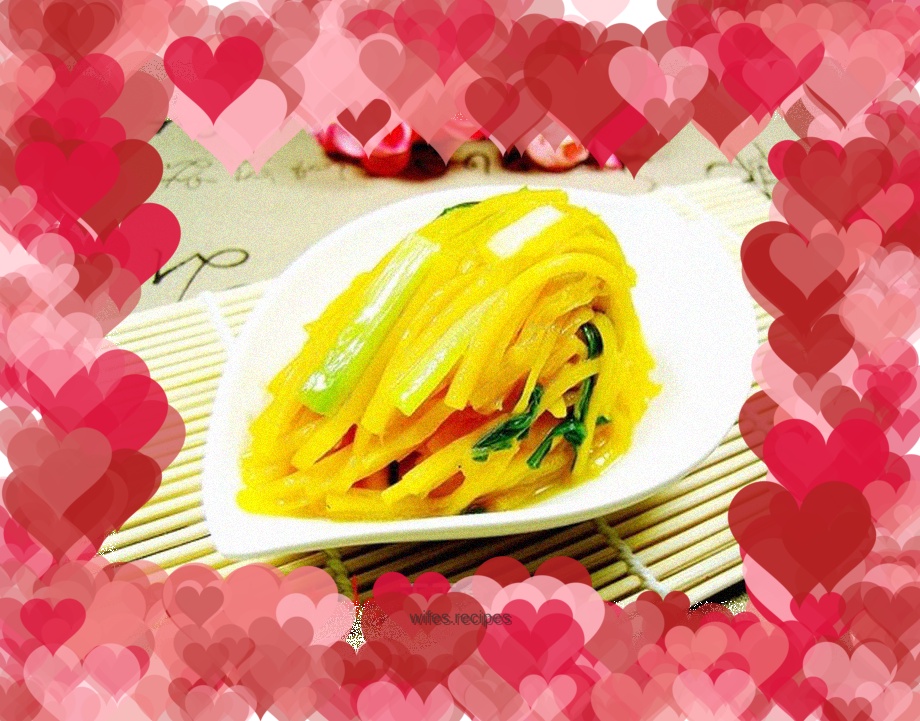 Fragrant, crispy and tender - shredded pumpkin with scallion oil