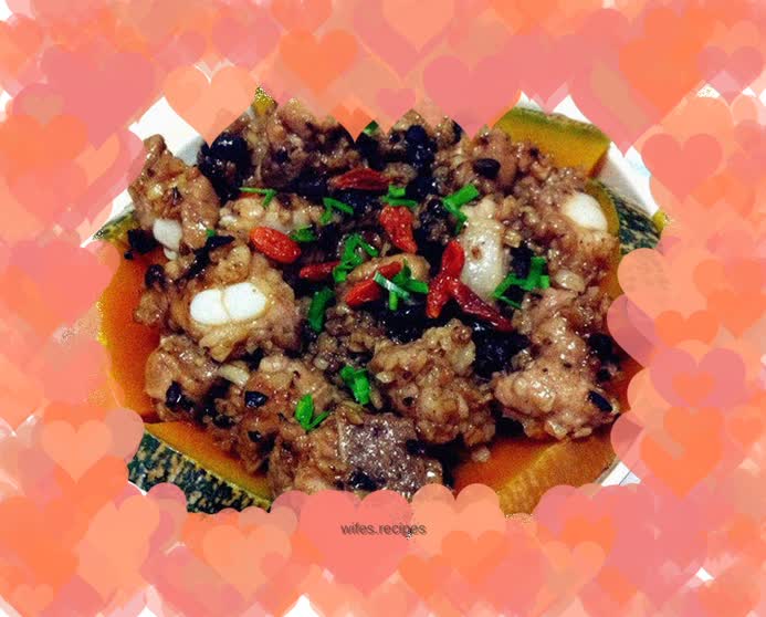 Simple and easy to make ~ Steamed Pork Ribs with Black Bean Sauce and Pumpkin