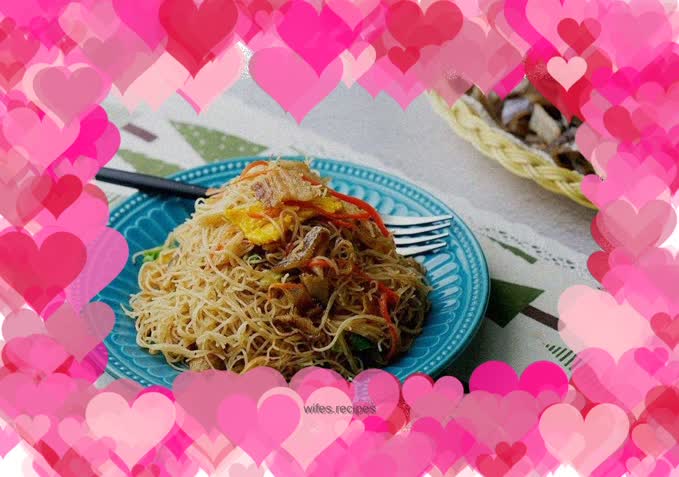 Homemade fresh fried rice noodles