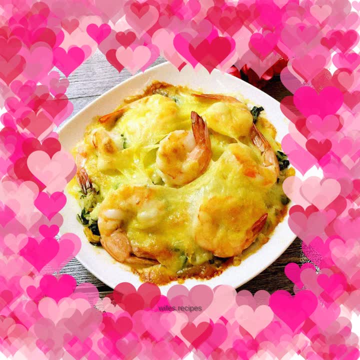 Shrimp and cheese baked rice