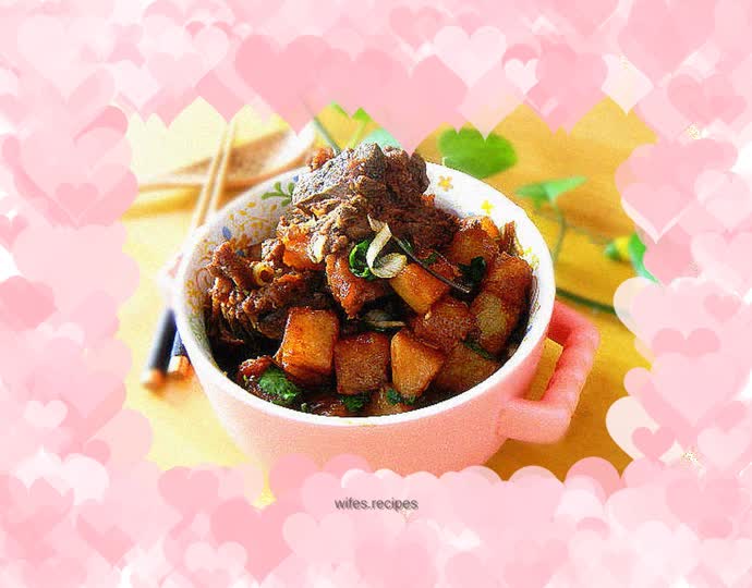 Lamb backbone and roasted radish