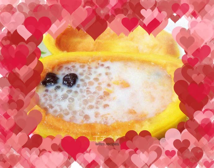 Papaya coconut milk sago