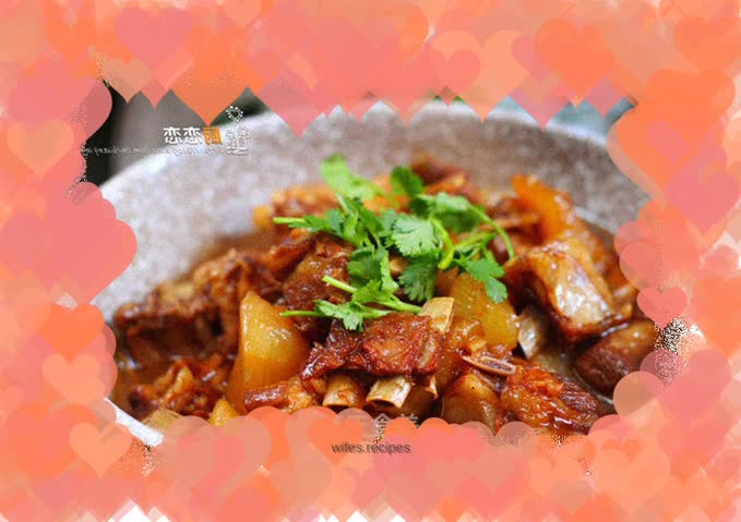 Braised lamb chops with radish