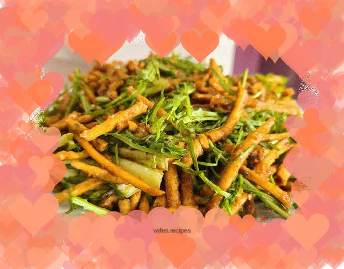 Bitter chrysanthemum mixed with rice noodles