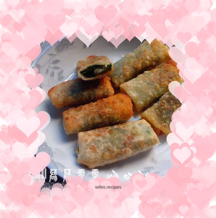 Remaining dumpling wrappers - three shredded spring rolls