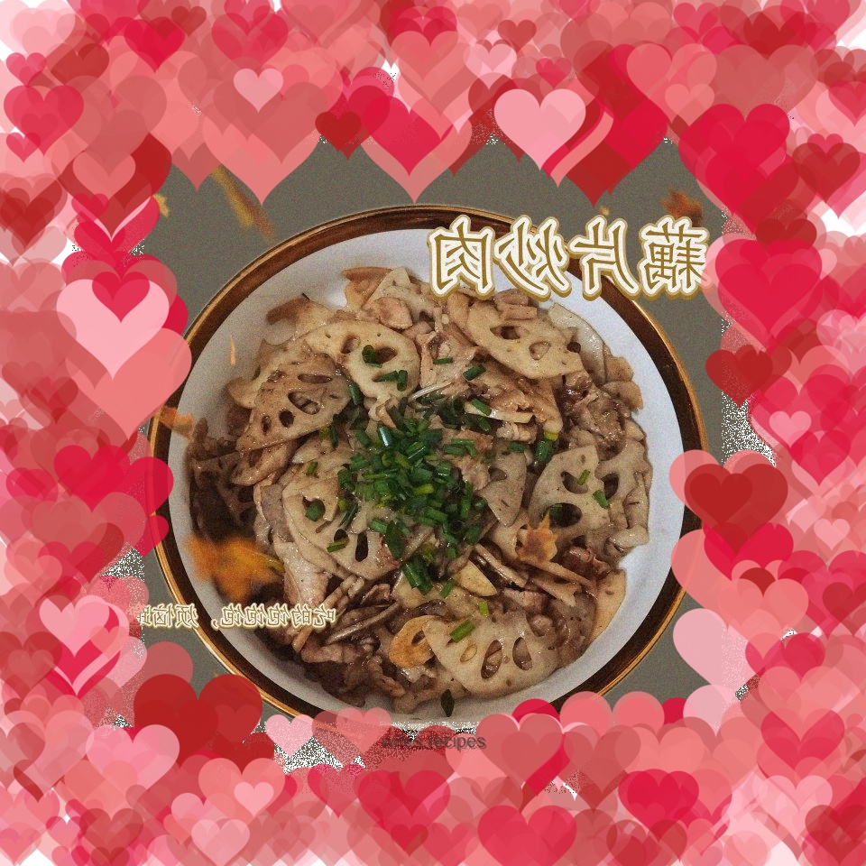 Fried pork with lotus root slices