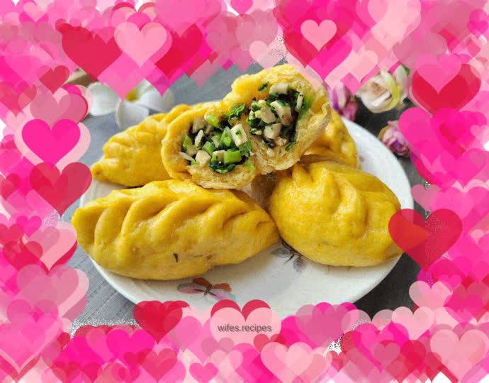 Pumpkin and Mustard Green Tofu Buns