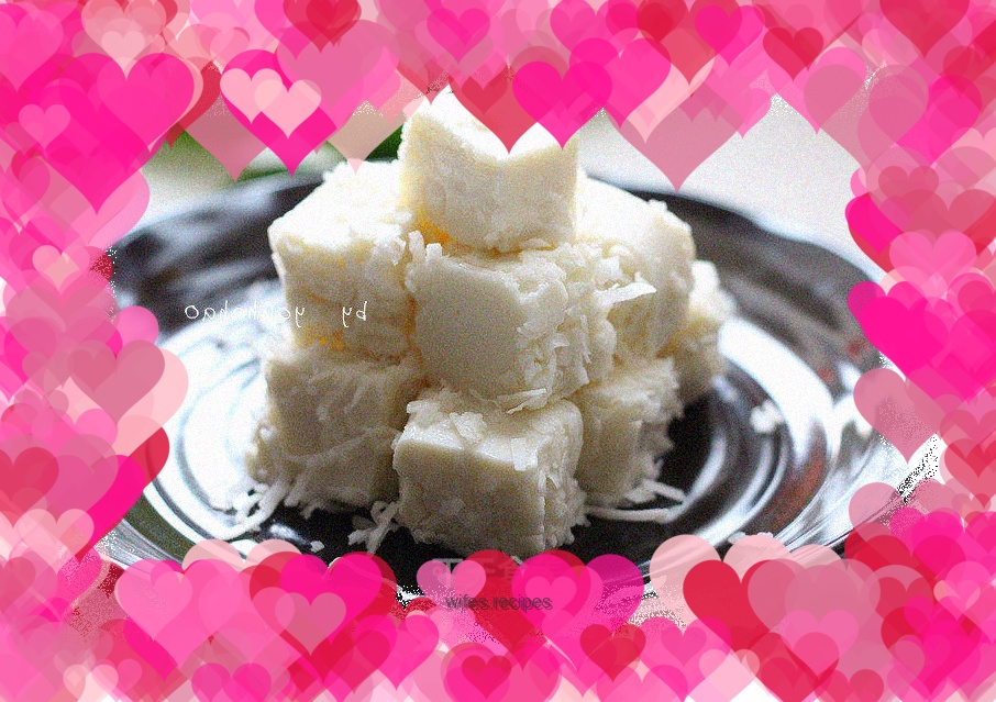 Shredded coconut milk cold cake