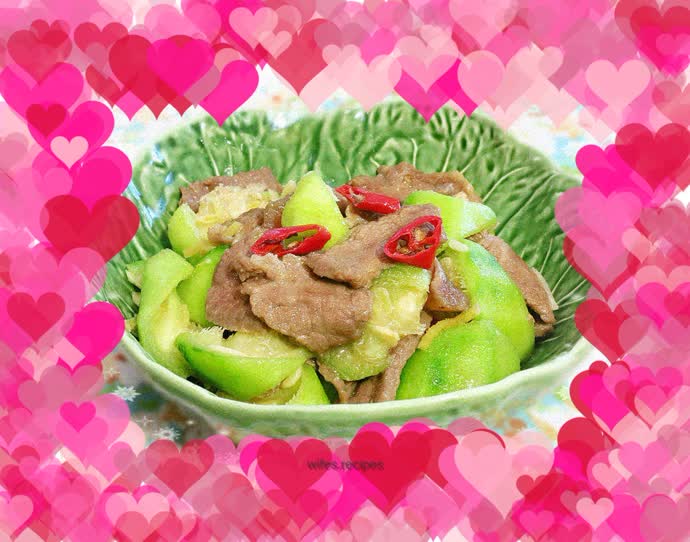 Beef Stir-fried Loofah