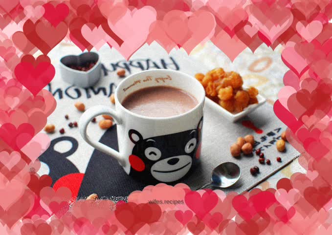 Longan, peanut and red bean milk