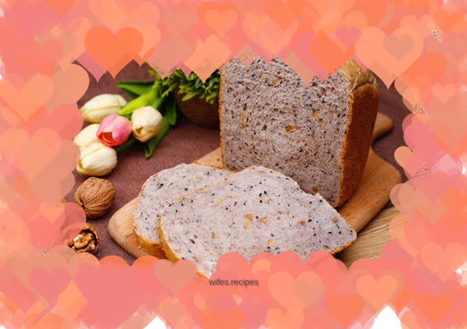 Healthy black sesame and walnut toast