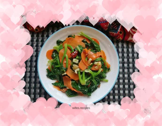 Stir-fried spinach with carrots