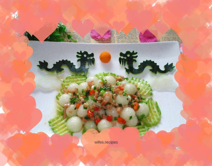 Two Dragons Playing with Pearls