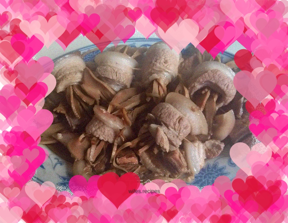 Oil-free pork belly rolls with dried bamboo shoots