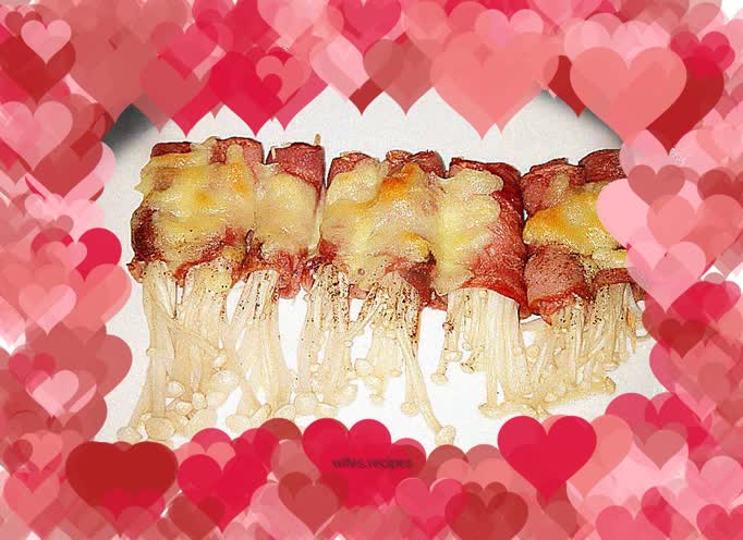 Cheese Bacon Enoki Mushroom Roll