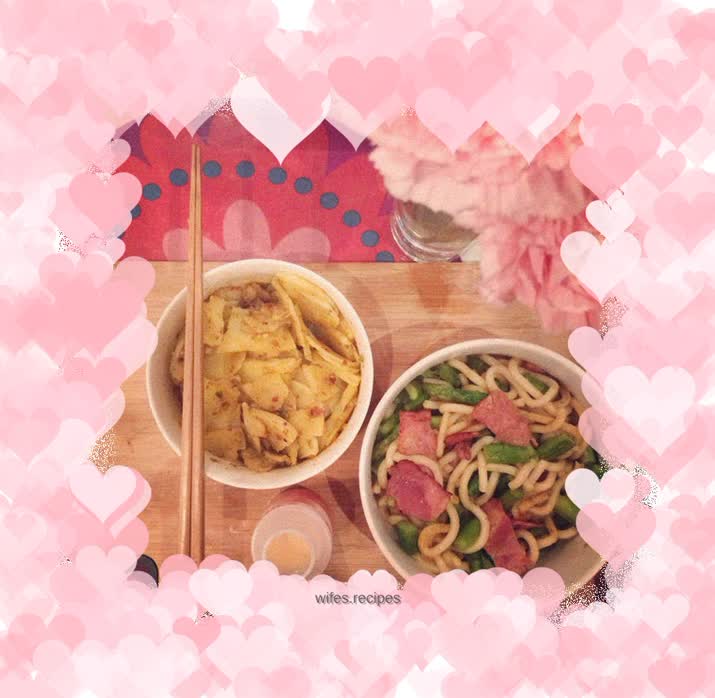 Bacon and Asparagus Udon