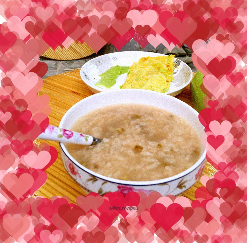 Rice and mung bean porridge