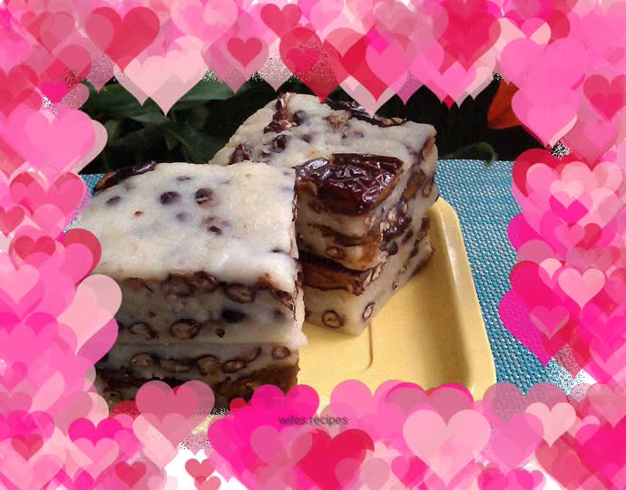 Red bean and jujube glutinous rice cake