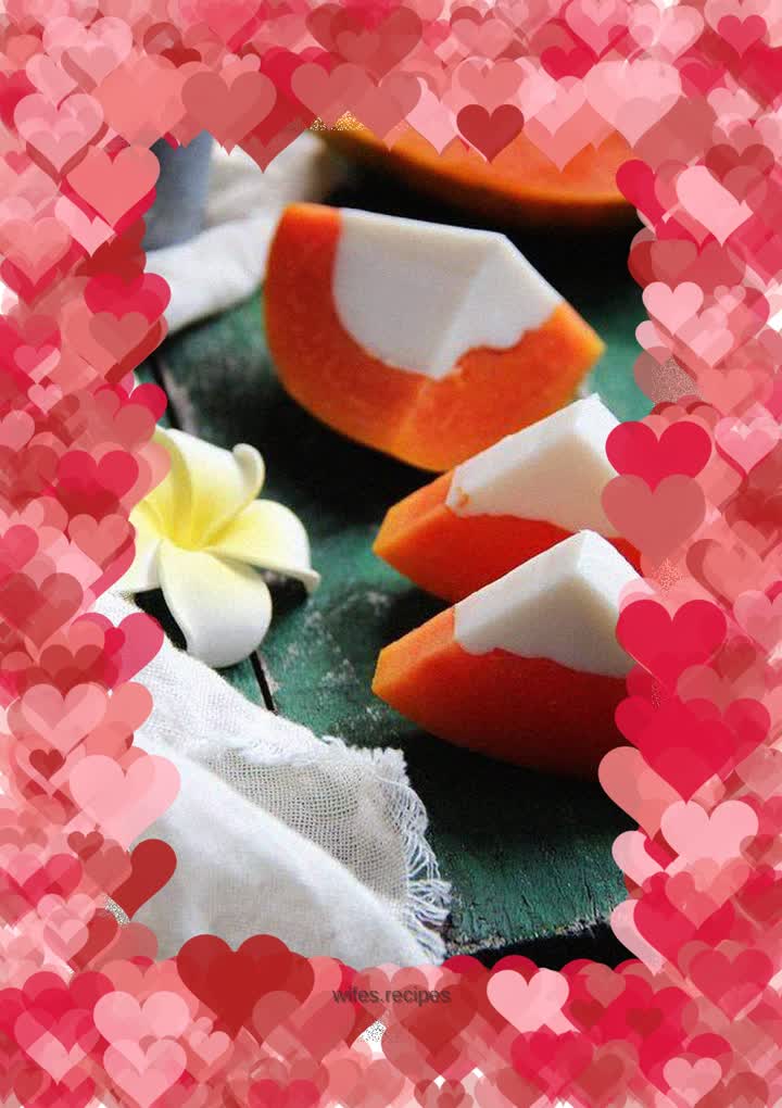 Papaya and Coconut Milk Jelly