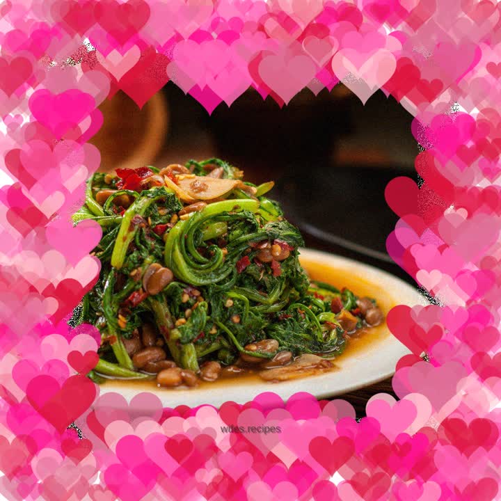 Stir-fried chrysanthemum with black bean sauce