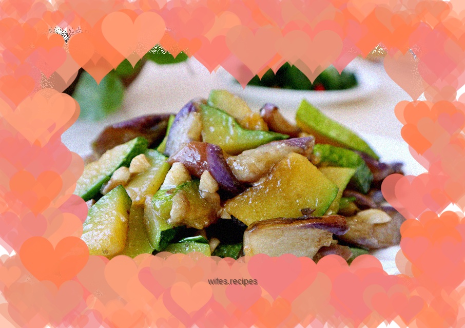 Stir-fried pumpkin and eggplant