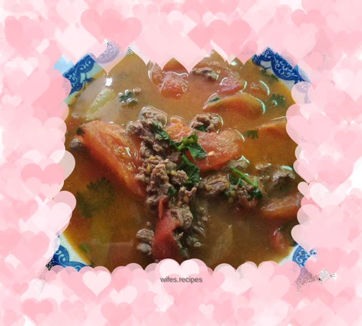 Tomato beef sour soup
