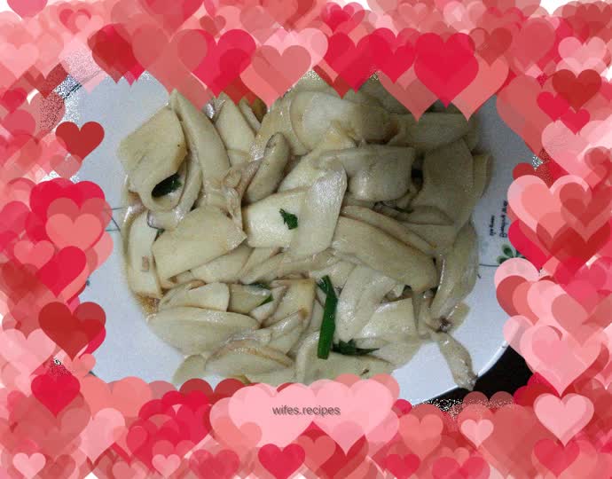 Stir-fried king oyster mushrooms