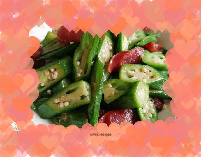 Stir-fried okra with cured meat