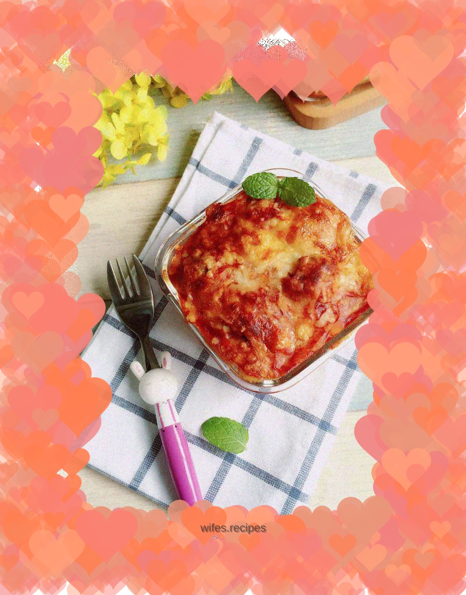 Baked Alphabet Spaghetti with Cheese and Meatballs