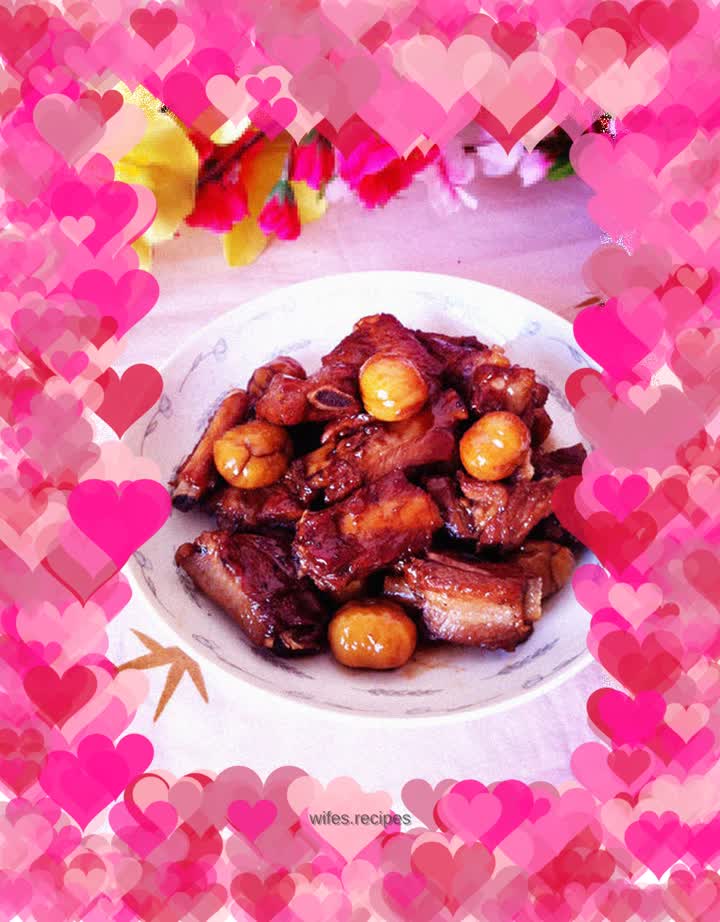 Chestnut roasted pork ribs