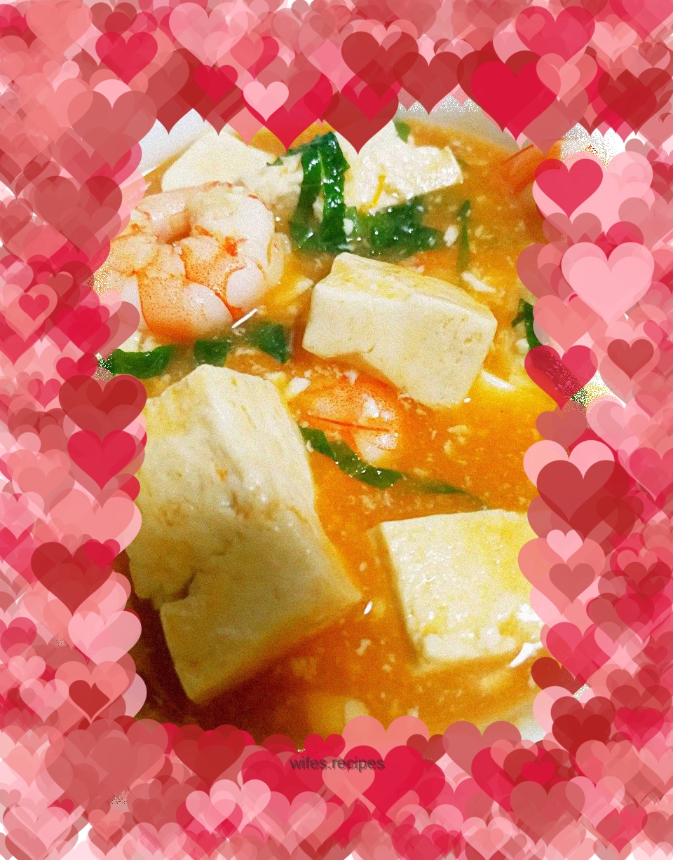 Braised tofu with shrimps