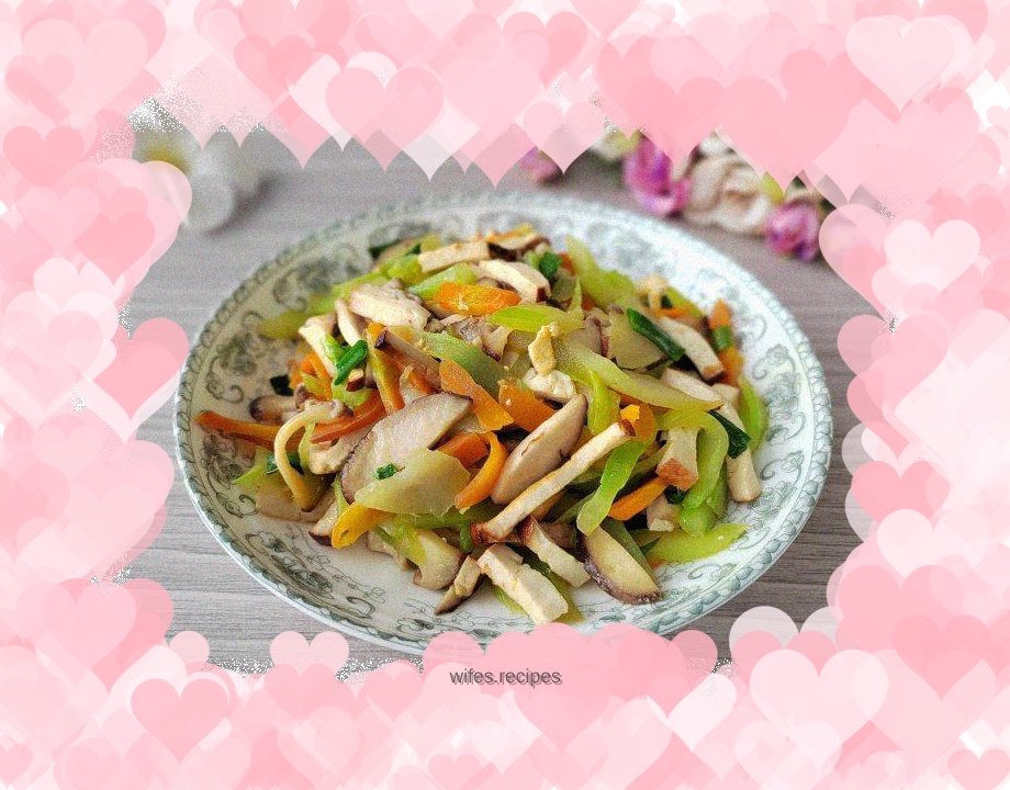 Stir-fried Choy Sum with Mushrooms and Dried Tofu