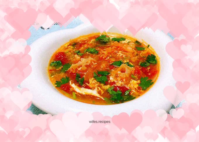 Tomato, Egg Drops and Tremella Soup