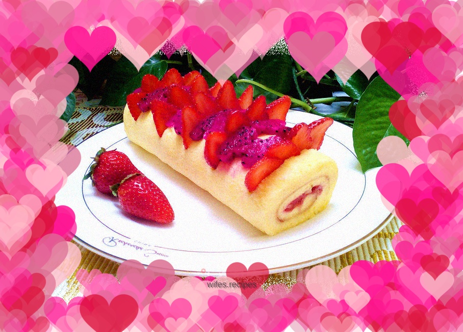 Strawberry chiffon egg roll