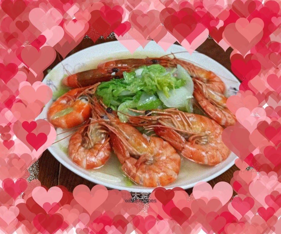 Blanched prawns