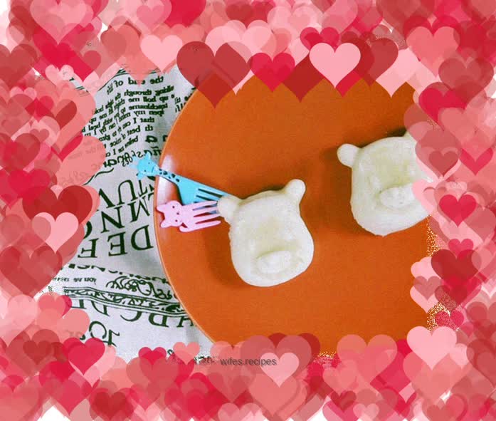 Rhubarb rice (multiple grains) rice cake