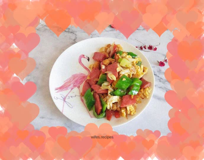 Sausage and pepper scrambled eggs