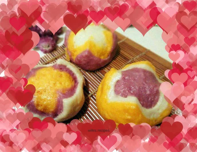 Three-color flowering steamed buns