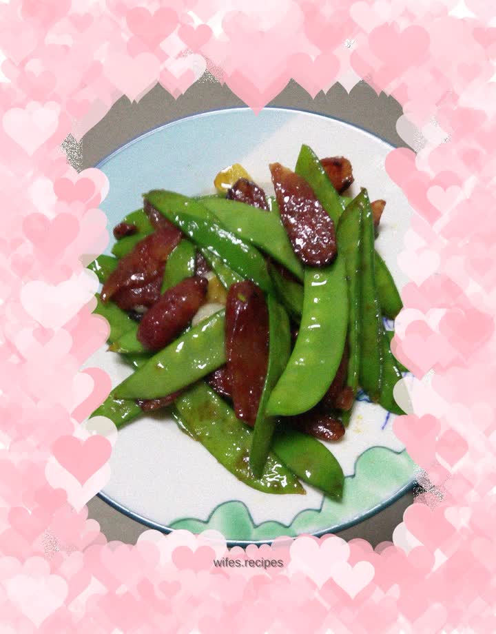 Sautéed Snow Peas with Sausage