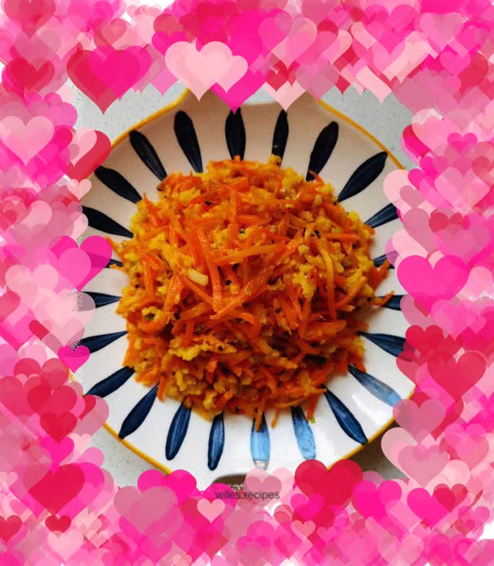 Steamed carrot shreds