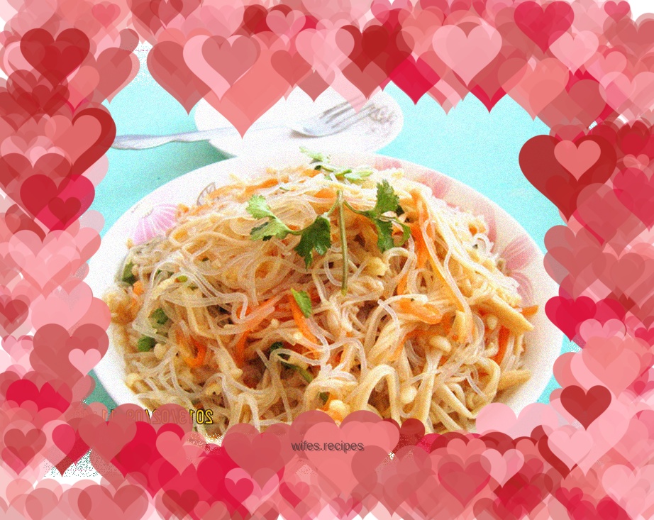 Home-cooked food----Garlic Vermicelli and Enoki Mushrooms