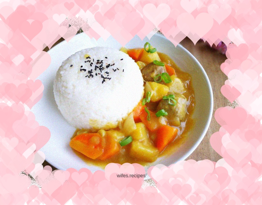 Curry meatball rice bowl