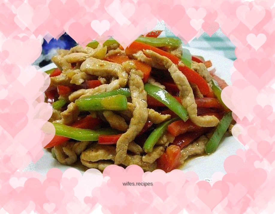 Shredded pork with double pepper